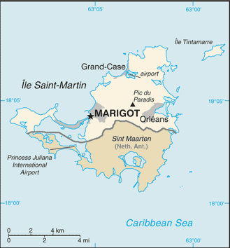 Map of Saint Martin