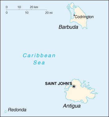 [Country map of Antigua and Barbuda]