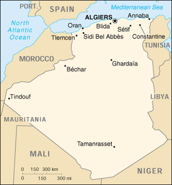 [Country map of Algeria]