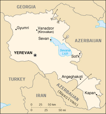 [Country map of Armenia]