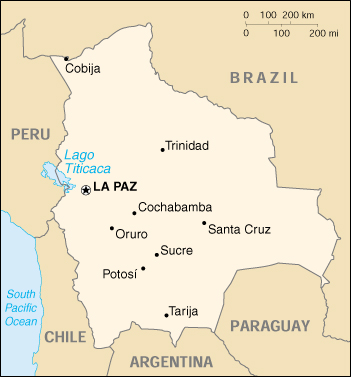 [Country map of Bolivia]