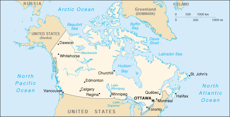 [Country map of Canada]