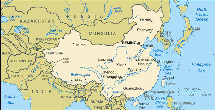 [Country map of China]