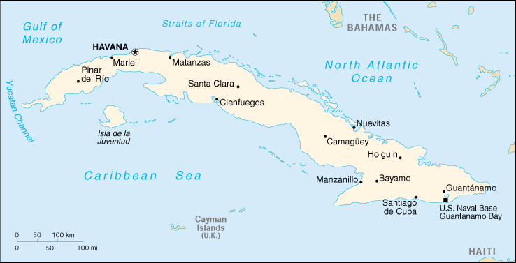 [Country map of Cuba]