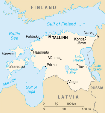 [Country map of Estonia]