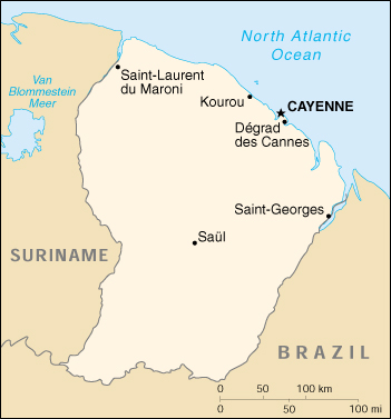 [Country map of French Guiana]