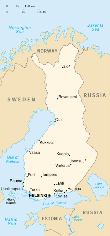 [Country map of Finland]