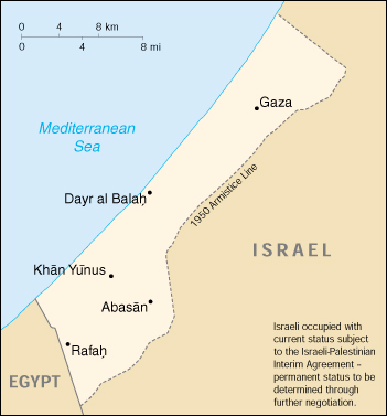 [Country map of Gaza Strip]