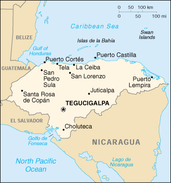 [Country map of Honduras]