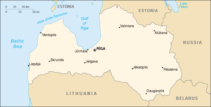 [Country map of Latvia]