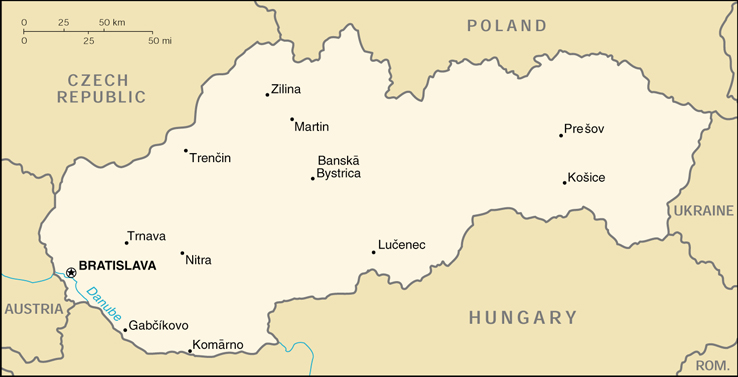 [Country map of Slovakia]