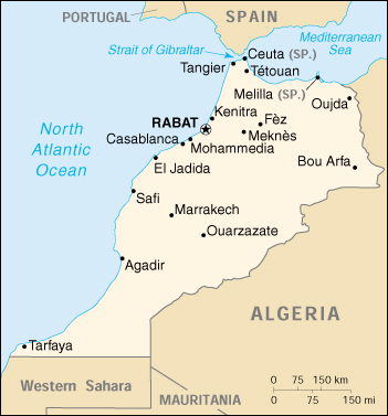 [Country map of Morocco]