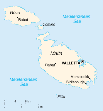 [Country map of Malta]