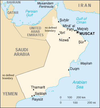 [Country map of Oman]