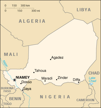 [Country map of Niger]