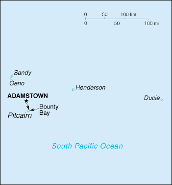 [Country map of Pitcairn Islands]