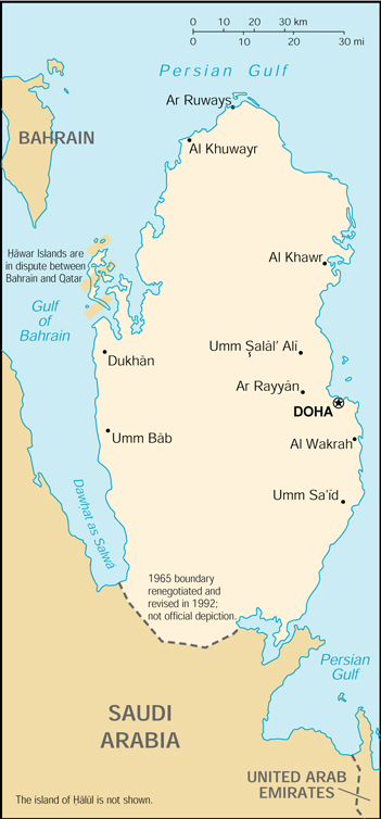 [Country map of Qatar]