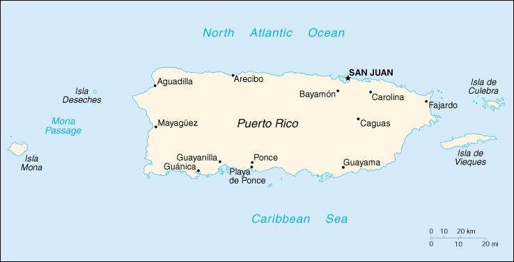 [Country map of Puerto Rico]