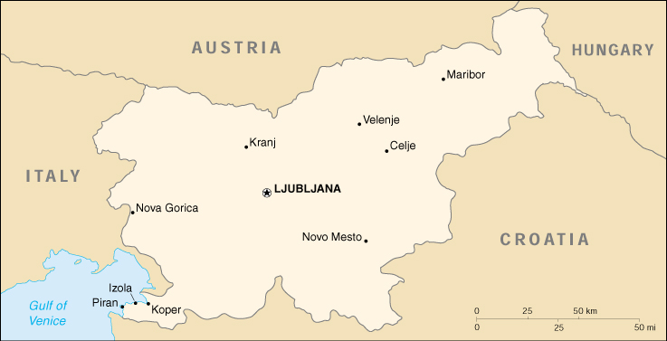 [Country map of Slovenia]
