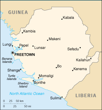 [Country map of Sierra Leone]