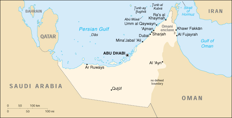 [Country map of United Arab Emirates]