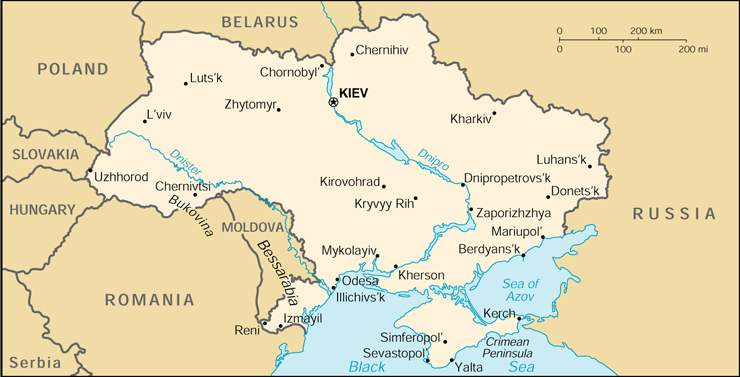 [Country map of Ukraine]