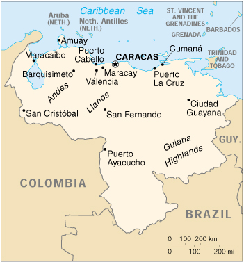 [Country map of Venezuela]