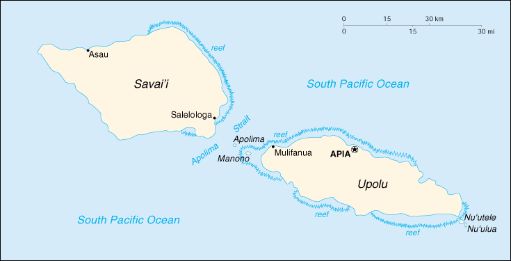 [Country map of Samoa]