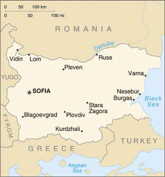 Map of Bulgaria