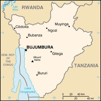 Map of Burundi