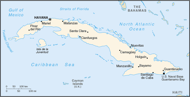 Map of Cuba