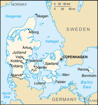 Map of Denmark