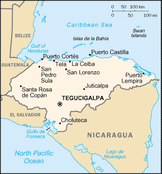 Map of Honduras