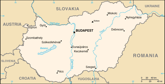 Map of Hungary