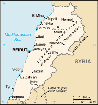 Map of Lebanon