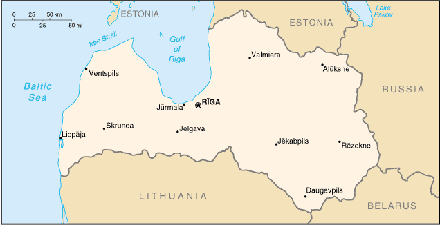 Map of Latvia