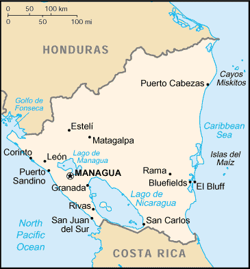 Map of Nicaragua