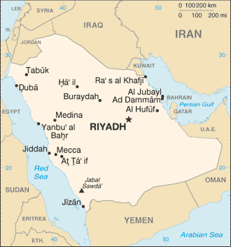 Map of Saudi Arabia