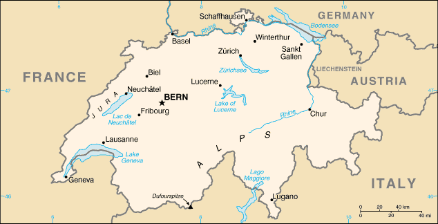 Map of Switzerland