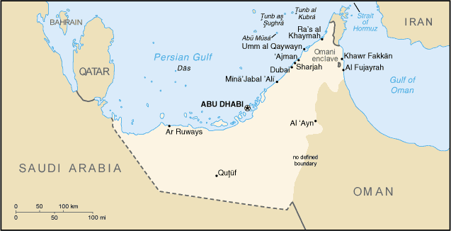 Map of United Arab Emirates