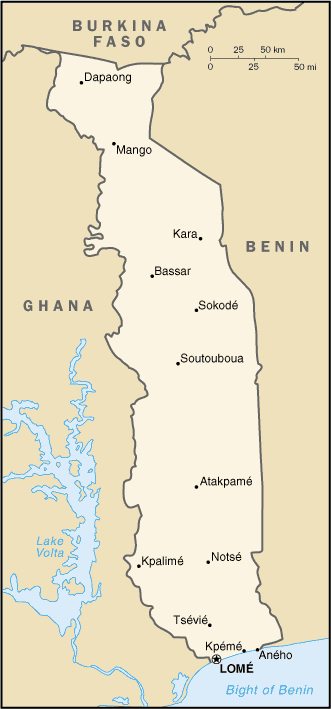 Map of Togo