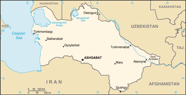 Map of Turkmenistan