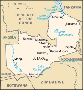 Map of Zambia