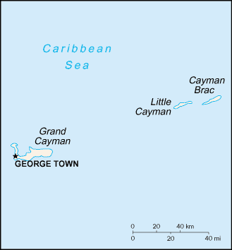 Map of Cayman Islands