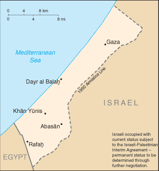 Map of Gaza Strip