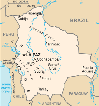 Map of Bolivia