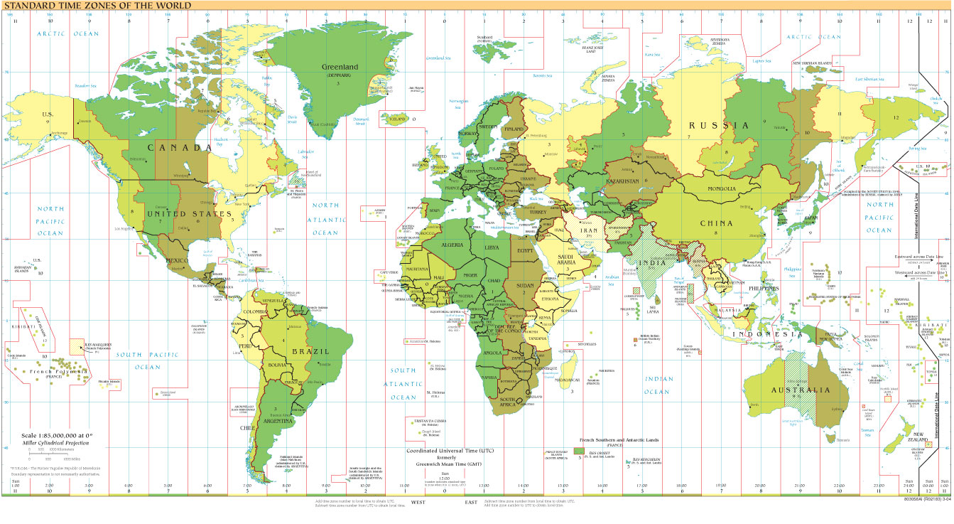 Standard Time Zones of the World