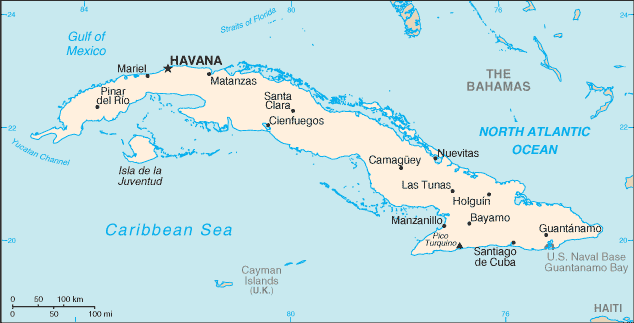 Map of Cuba