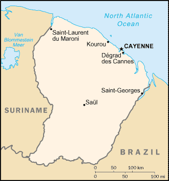 Map of French Guiana