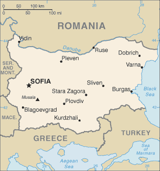 Map of Bulgaria